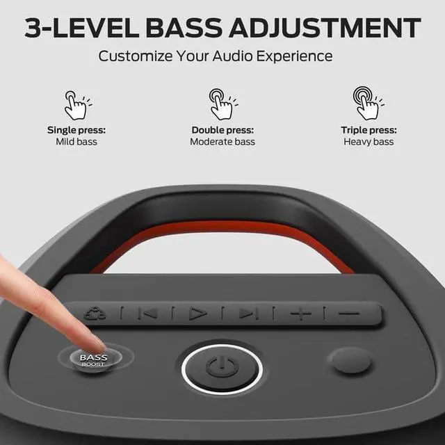 Alt view image 7 of 7 - Monster Sparkle Bluetooth Speaker 120W Peak with Microphone, Portable Speaker and Heavy Bass, Full-Screen Colorful Lights, 24H Playtime, AUX, USB Playback, Waterproof Loud Speaker for Outdoor