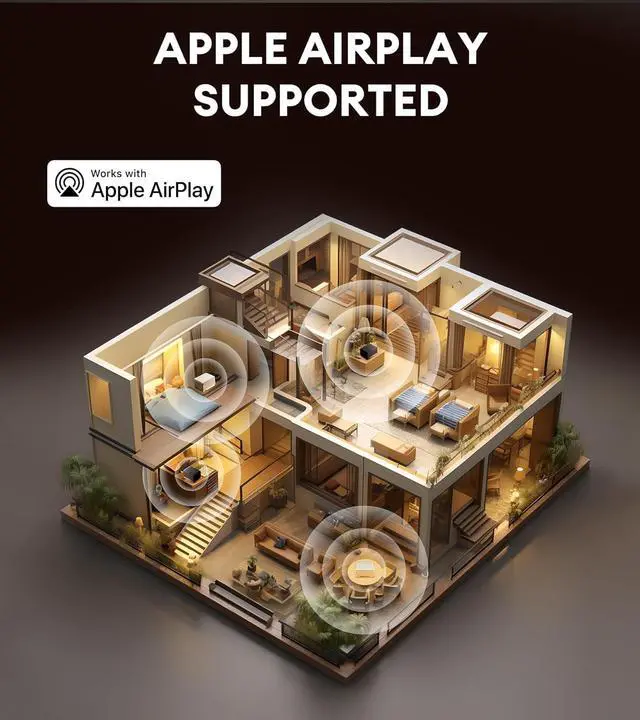 Alt view image 5 of 7 - Edifier D32 Tabletop Wireless Speaker, Hi-Res Audio, LDAC, ALAC, 60W (RMS), 2.1 Acoustic Architecture, 11h Playtime, APP Control, Bluetooth 5.3, AirPlay2, USB-C and AUX Inputs, Brown