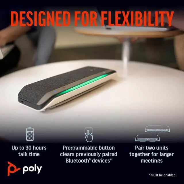 Alt view image 5 of 6 - Poly Sync 40 Smart Speakerphone (Plantronics) - Flexible Workspaces - Connect to PC/Mac via USB-A or USB-C and Smartphones via Bluetooth - Works with Teams, Zoom  Amazon Exclusive