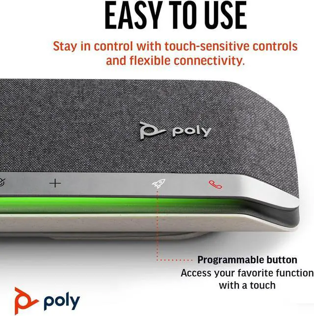 Alt view image 4 of 6 - Poly Sync 40 Smart Speakerphone (Plantronics) - Flexible Workspaces - Connect to PC/Mac via USB-A or USB-C and Smartphones via Bluetooth - Works with Teams, Zoom  Amazon Exclusive