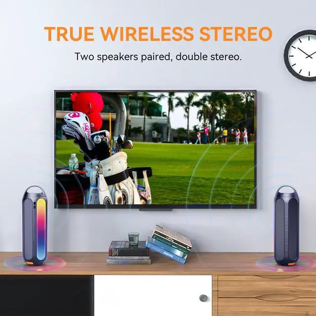 Alt view image 3 of 7 - Portable Bluetooth Speaker, 30W Outdoor Portable Wireless Speakers IPX6 Waterproof with LED RGB Lights 30H Playtime Deep Bass for Home/Outdoor/Party/Beach,Gift Ideas