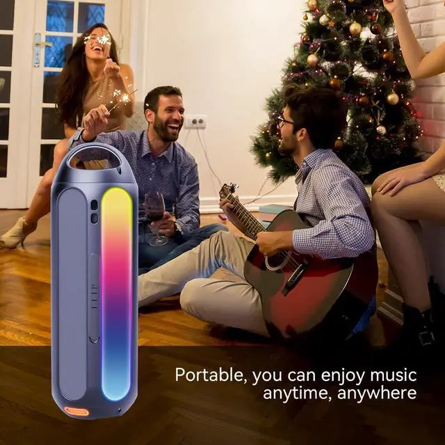 Alt view image 7 of 7 - Portable Bluetooth Speaker, 30W Outdoor Portable Wireless Speakers IPX6 Waterproof with LED RGB Lights 30H Playtime Deep Bass for Home/Outdoor/Party/Beach,Gift Ideas