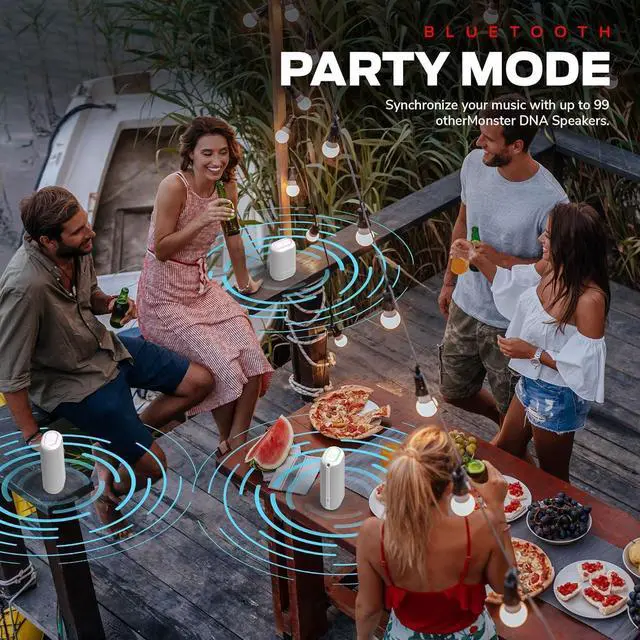 Alt view image 5 of 7 - Monster DNA Max Portable Bluetooth Speaker, Loud Speaker with 360 Bass Sound and 10W Wireless Charging Pad, IP67 Waterproof - Indoor and Outdoor Use