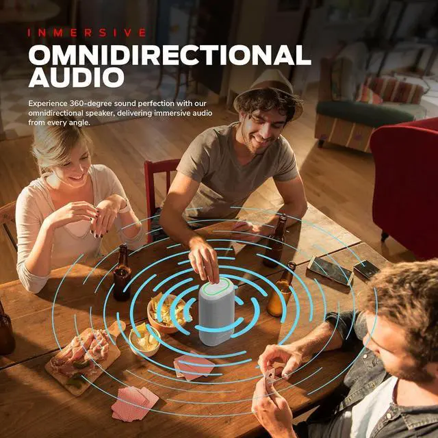 Alt view image 7 of 7 - Monster DNA Max Portable Bluetooth Speaker, Loud Speaker with 360 Bass Sound and 10W Wireless Charging Pad, IP67 Waterproof - Indoor and Outdoor Use