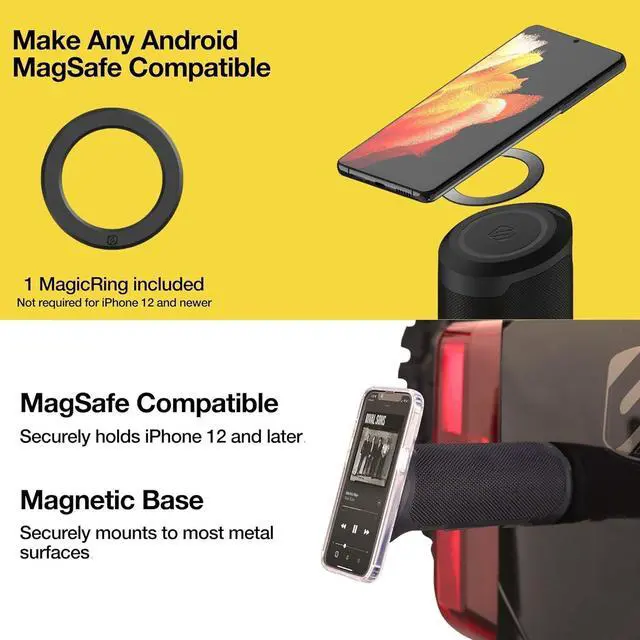 Alt view image 4 of 7 - Scosche BTMSMSC1 BoomBottle MS MagSafe Magnetic Bluetooth Speaker - Portable Wireless Magnetic Speakers for Devices, Bikes, Golf Carts, and More - Waterproof speaker with Integrated MagicMount - Black