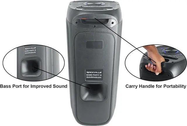 Alt view image 3 of 7 - Rockville BASS Party 8 Rechargeable Party Speakers w/Bluetooth Wireless Link (2 Items)