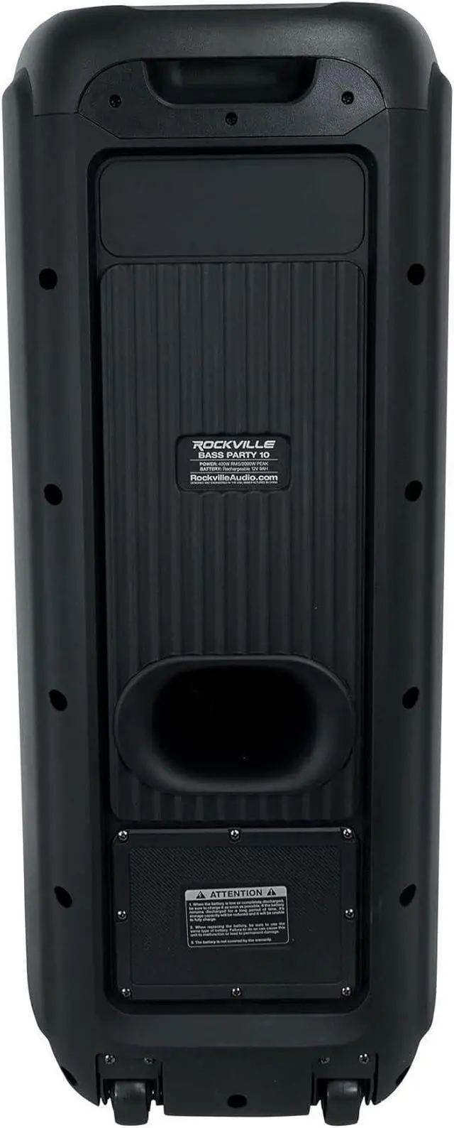 Alt view image 2 of 7 - Rockville BASS Party 10 Dual 10" Portable Battery LED Party Bluetooth Speaker