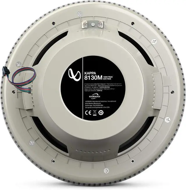 Alt view image 3 of 7 - Infinity KAPPA8130MAM - Kappa Marine KAPPA8130M White 8" Premium 3-Way RGB LED Convertible Speakers