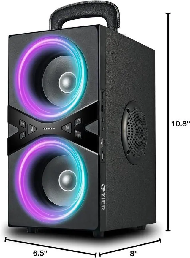 Alt view image 7 of 7 - Bluetooth Speakers, Wireless TWS Portable Speaker with Lights,100dB Loud Subwoofer 80w(Peak) Stereo Sound, Bassup Technology, Long Playtime for Outdoor Party