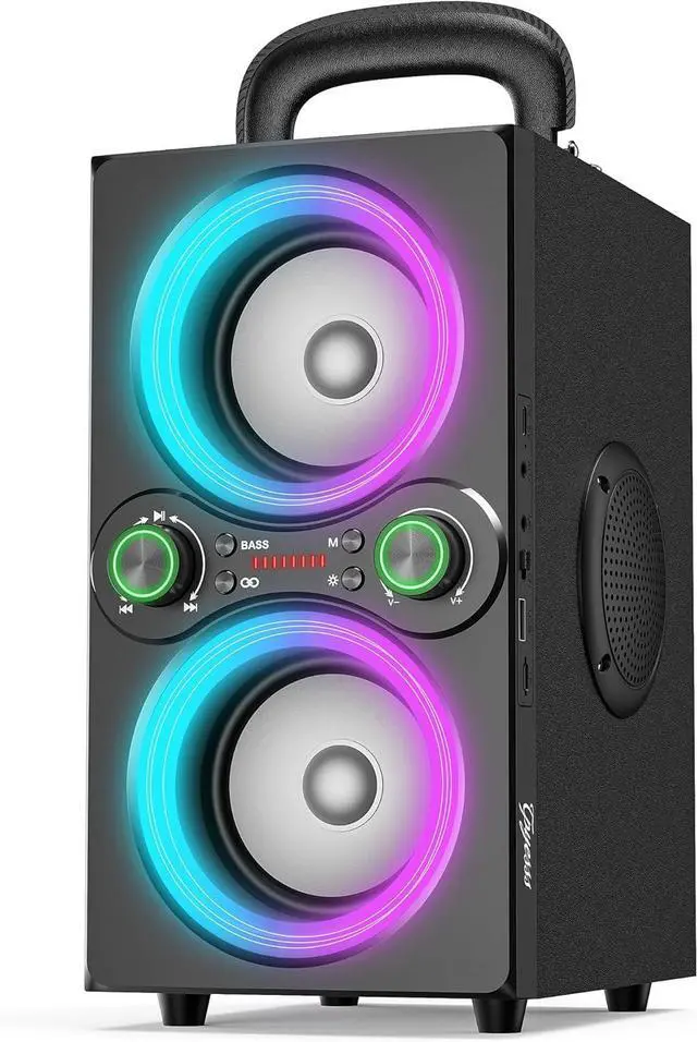 Main image of Bluetooth Speakers, 80W(Peak) Wireless TWS Portable Bluetooth Speaker, Beat-Driven Lights, 100dB Loud Stereo Speaker with BassUp, Speakers with Subwoofer for Outdoor, Party, Camping