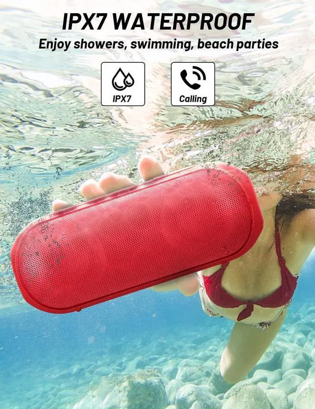 Alt view image 4 of 4 - Bluetooth Speakers, Portable Speakers Bluetooth Wireless(100FT Range) with 30W Loud Stereo Sound, IPX7 Waterproof Shower Speakers, RGB Multi-Colors Rhythm Lights, 1000mins Playtime for Indoor&Outdoor
