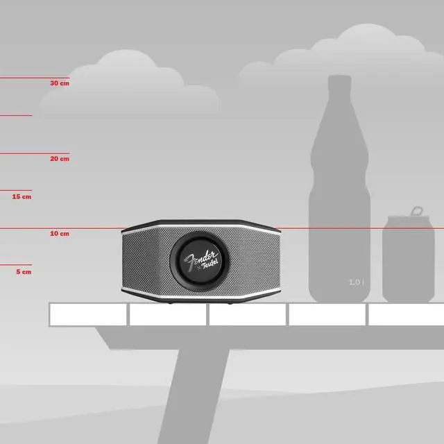 Alt view image 2 of 6 - Fender x Teufel ROCKSTER GO 2 Portable Bluetooth Speaker  Powerful Sound, Rugged, Waterproof, 28 Hour Battery, Carrying Strap for Outdoors and Travel