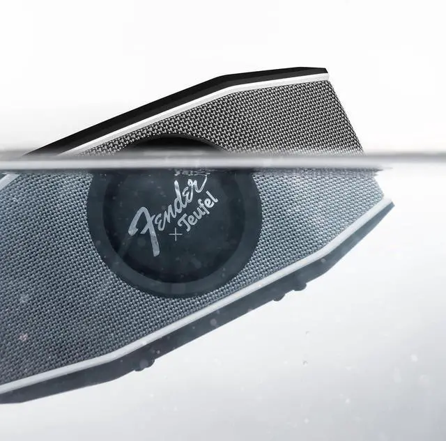 Alt view image 4 of 6 - Fender x Teufel ROCKSTER GO 2 Portable Bluetooth Speaker  Powerful Sound, Rugged, Waterproof, 28 Hour Battery, Carrying Strap for Outdoors and Travel