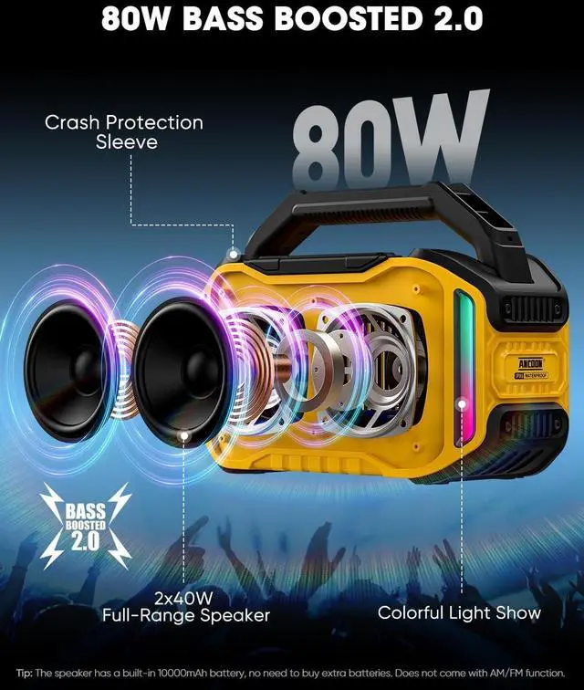 Alt view image 2 of 7 - Bluetooth Speakers Yellow+Blue