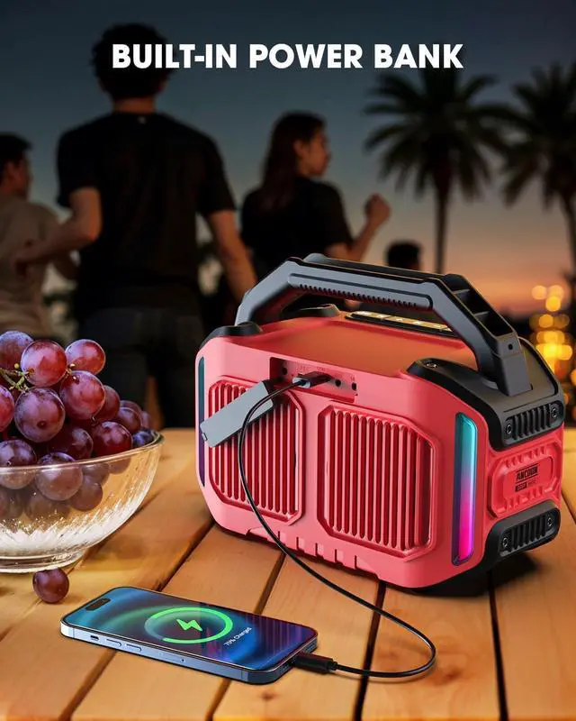 Alt view image 7 of 7 - Bluetooth Speakers Red+Green