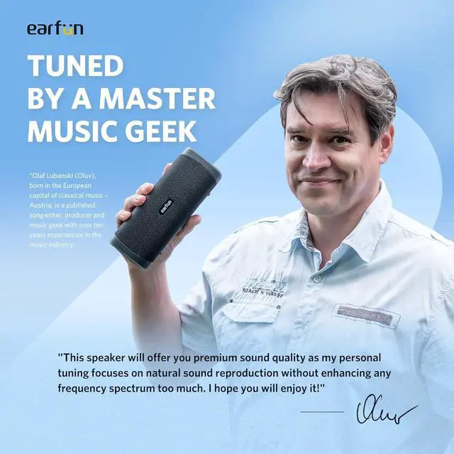 Alt view image 2 of 7 - EarFun UBOOM L Bluetooth Speaker, Portable Speaker 28W Loud Stereo Sound, Rich Bass, IP67 Waterproof & Dustproof, Dual Pairing, Built-in Mic, Low Latency, Wireless Speakers for Party, Indoor & Outdoor