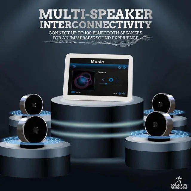 Alt view image 2 of 7 - Bluetooth Speaker Set: Wireless Stereo Dual Pairing Portable Twin TWS System With Big Rich Bass Hi-Fi Multi-Room Indoor Outdoor Use Home Deck Pool Work Travel Party Camping Gift Decor Idea (Chrome)