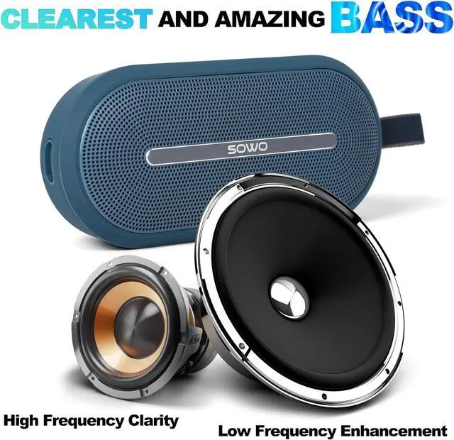 Alt view image 3 of 7 - SOWO Portable Bluetooth Speaker - Wireless Speaker Waterproof with Partyboom Technology - 40W, Loud Clear Stereo Sound and Bass Boost - 16H Playtime for Outdoor, Camping and Travel Use