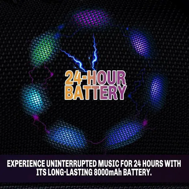 Alt view image 5 of 6 - SANTANA BY CARLOS SANTANA Bluetooth Speaker- Dynamic LED Speaker with 24 Hours Playtime, IPX5 Waterproof, Impact Resistant, Integrated Controls, Pairable for Rock Solid Sound | Fuerza | Black