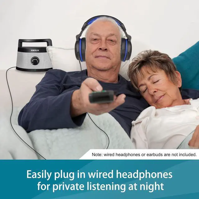 Alt view image 5 of 7 - SIMOLIO TV Speakers for Hard of Hearing, Portable, Assistive, Clarifying Dialog Wireless Speakers for TV for Seniors & Elderly, Connect to Optical/RCA/Headphone Ported Television, No Delay, 621D