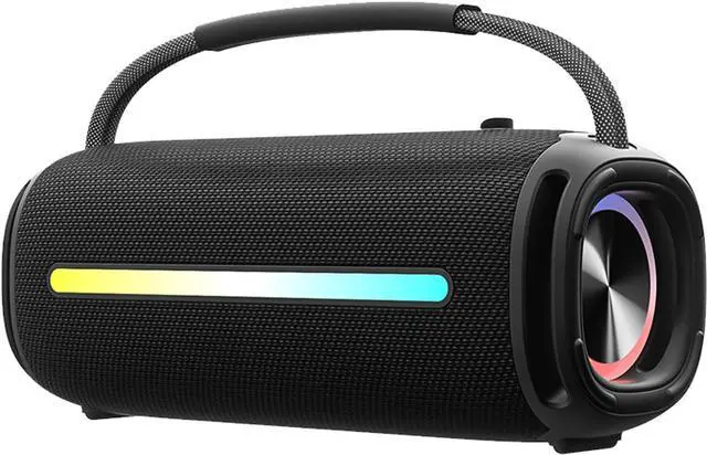 Main image of Portable Bluetooth Speaker, Outdoor Waterproof Wireless Speaker with Colorful Flashing Lights, 20W Super Bass, TWS Pairing Suitable for Outdoor, Party, Home, Beach, Travel (Black)