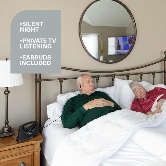 Alt view image 4 of 5 - PRO Portable Wireless TV Speakers for Smart TV Without The Blaring Volume, Ideal for Elderly and Hard of Hearing with Extra Earbuds and Power Adapter - 100ft Range (Black)