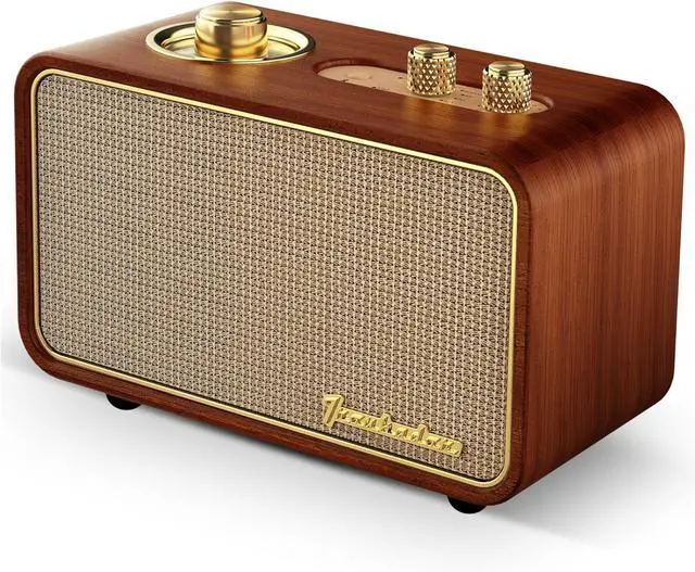 Main image of Retro Bluetooth Speaker, Wireless Speaker Walnut Wooden Am/Fm Radio with Bluetooth Connection, Electronic for Home, Vintage Birthday Gift for Dad, (Wood)