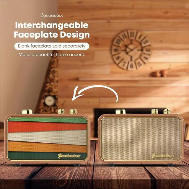 Alt view image 2 of 7 - Retro Bluetooth Speaker, Wireless Speaker Walnut Wooden Am/Fm Radio with Bluetooth Connection, Electronic for Home, Vintage Birthday Gift for Dad, (Wood)