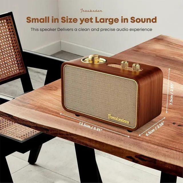 Alt view image 5 of 7 - Retro Bluetooth Speaker, Wireless Speaker Walnut Wooden Am/Fm Radio with Bluetooth Connection, Electronic for Home, Vintage Birthday Gift for Dad, (Wood)