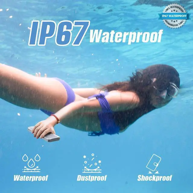 Alt view image 2 of 7 - Bluetooth Speaker, 0.65" Ultra Thin Portable Magnetic Speakers, Loud&Clear Sound, IP67 Waterproof Dustproof, Bluetooth 5.1, TWS Pairing, EQ Mode, Sleek Small Wireless Speaker for Home, Outdoor