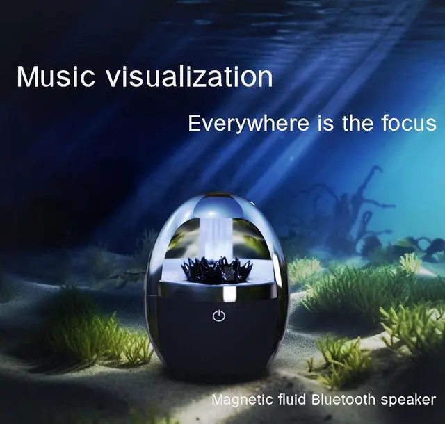 Alt view image 2 of 6 - Ferrofluid Speaker - Dancing Ferrofluid Sound Visualizer with Music Rhythm, Portable Wireless Bluetooth Speaker, Bluetooth 5.0, 3000mAh Power, 8H Play Time, 4-Color Adjustable Lights