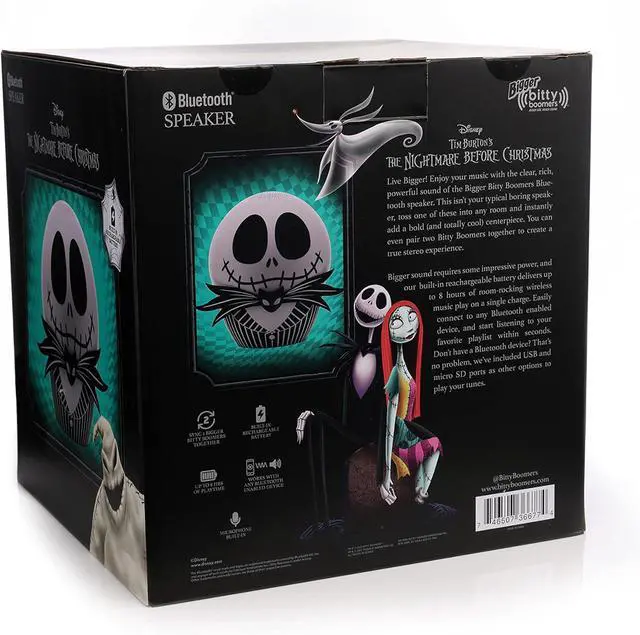 Alt view image 7 of 7 - Bitty Boomers Bigger Disney: Jack Skellington 8 Inch Wireless Bluetooth Speaker