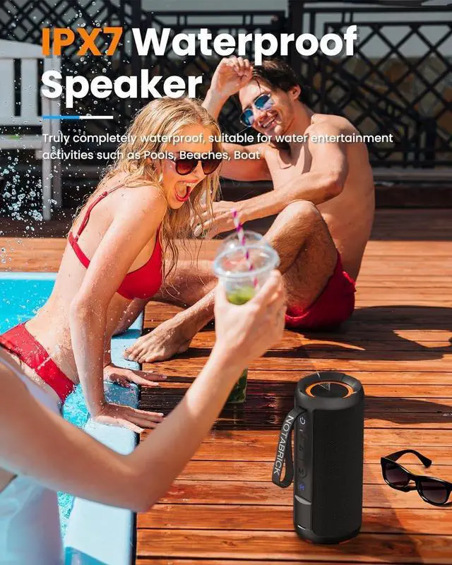 Alt view image 4 of 6 - NOTABRICK Bluetooth Speakers, 40W DSP Speaker Bluetooth Wireless with Light, IPX7 Waterproof Speaker, Deep Bass, TF/AUX/USB, for Outdoor Home Show