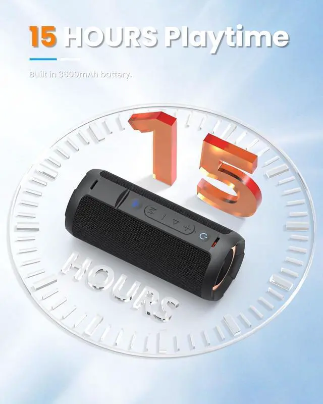 Alt view image 5 of 6 - NOTABRICK Bluetooth Speakers, 40W DSP Speaker Bluetooth Wireless with Light, IPX7 Waterproof Speaker, Deep Bass, TF/AUX/USB, for Outdoor Home Show