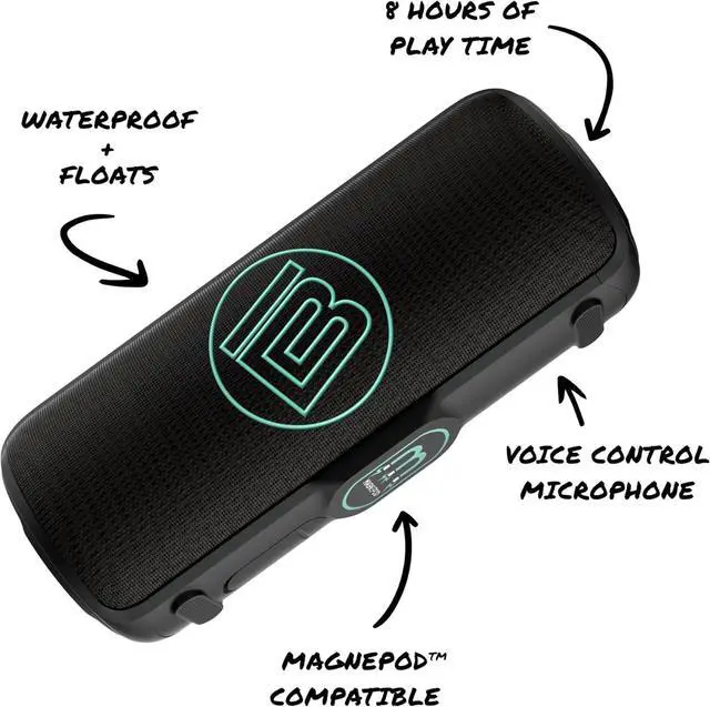 Alt view image 4 of 7 - BOTE Paddle Board Waterproof MagneBoom Surge Bluetooth Speaker Watersports SUP Surf Boating Lake Float Docks Beach Universal Portable Sound Device 8 Hour Playtime