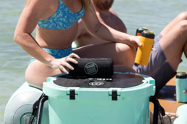 Alt view image 7 of 7 - BOTE Paddle Board Waterproof MagneBoom Surge Bluetooth Speaker Watersports SUP Surf Boating Lake Float Docks Beach Universal Portable Sound Device 8 Hour Playtime