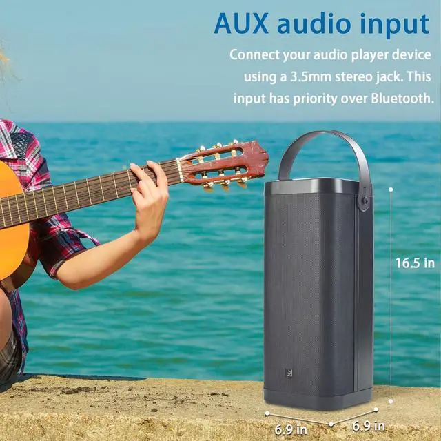 Alt view image 7 of 7 - Bluetooth Speakers, KONEX 65W Portable Wireless Speaker, Bluetooth 5.1 Heavy Bass Music Player, 3-Way System with Active Filter, 20H Long Playtime, Outdoor Speaker for Home, Office, Party, Black