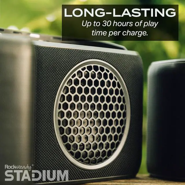 Alt view image 3 of 7 - Rocksteady Stadium Portable Bluetooth Subwoofer - Up to 100 Foot Range - Up to 30 Hour Battery Life | 1 Subwoofer