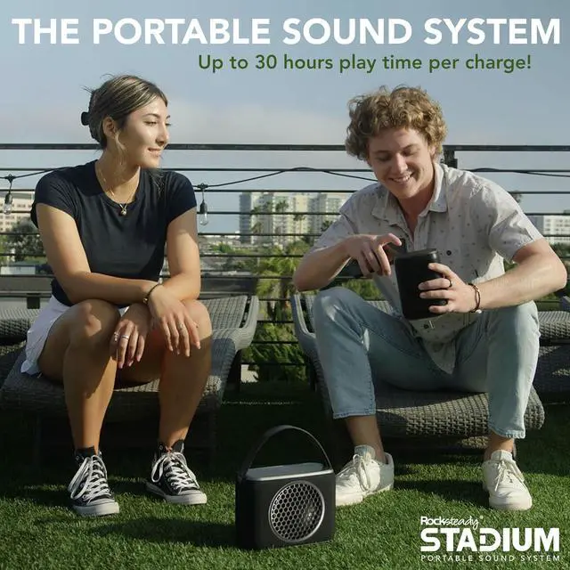 Alt view image 6 of 7 - Rocksteady Stadium Portable Bluetooth Subwoofer - Up to 100 Foot Range - Up to 30 Hour Battery Life | 1 Subwoofer