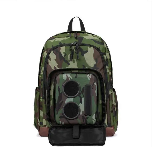 Main image of Bluetooth Speaker Backpack with 20-Watt Speakers & Subwoofer for Parties/Festivals/Beach/. Rechargeable, Works with iPhone & Android (Camouflage, Latest Premium Edition)