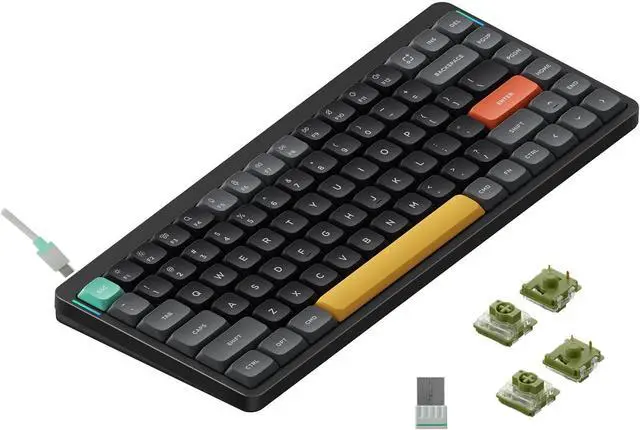 Main image of NuPhy Air75 V2 Portable 75% Low Profile Keyboard,84 keys RGB Backlight Wireless Mechanical Keyboard,Supports Bluetooth/2.4G/USB-C,Compatible with Windows/Mac OS/Linux Systems-Black Gateron Moss Switch