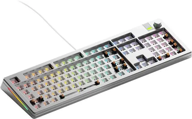 Main image of Glorious Gaming - GMMK 3 PRO Barebones Custom Keyboard Kit w/Knob, Custom Modular Aluminum Body & Gasket System, Hotswappable 100% Keyboard, Sound Dampening Foam, Aluminum Switch Plate ANSI (Silver)