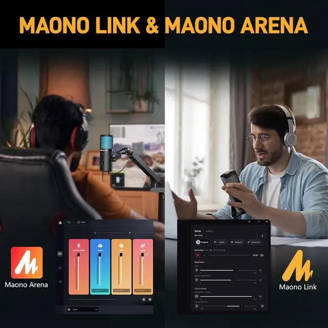 Alt view image 7 of 7 - MAONO USB Microphone for Gaming Streaming, Podcast Condenser mic with 3 Polar Patterns Software for Twitch TikTok YouTube Discord, Profession Studio Recording Mic for Computer PC Mac PS5 PS4, DM50