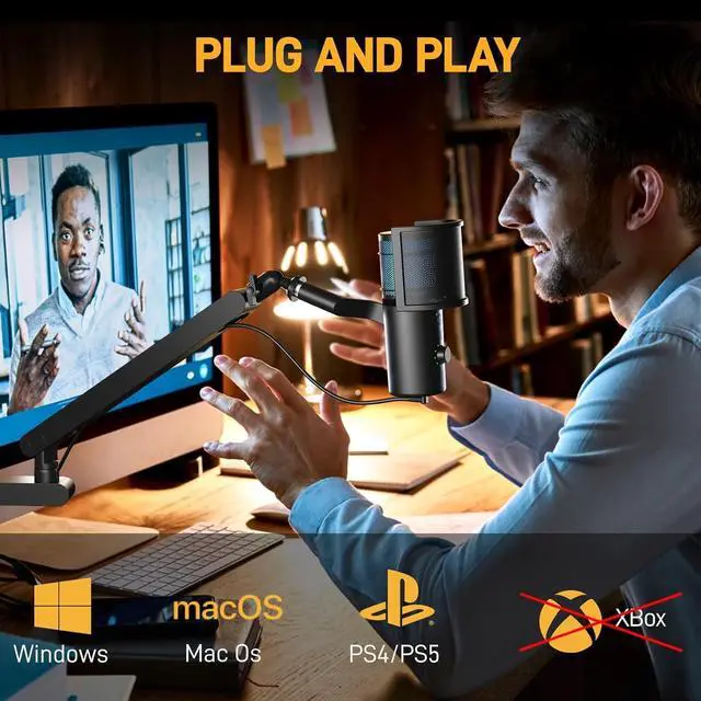 Alt view image 6 of 7 - MAONO USB Microphone for Gaming Streaming, Podcast Condenser mic with 3 Polar Patterns Software for Twitch TikTok YouTube Discord, Profession Studio Recording Mic for Computer PC Mac PS5 PS4, DM50