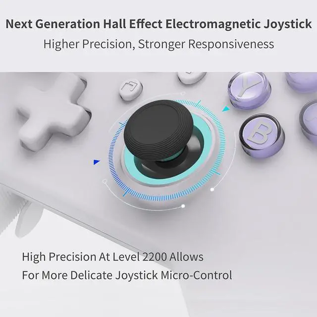 Alt view image 2 of 7 - GuliKit KK3Max Game Controller Hall Effect Joysticks Analog & Digital Triggers Wireless Pro 1000HZ Polling Rate Maglev/HD/Rotory Vibration Compatible with Switch/PC/Android/Steam Deck, Switch2 Wake Up