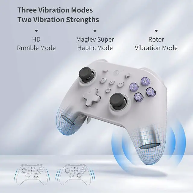 Alt view image 3 of 7 - GuliKit KK3Max Game Controller Hall Effect Joysticks Analog & Digital Triggers Wireless Pro 1000HZ Polling Rate Maglev/HD/Rotory Vibration Compatible with Switch/PC/Android/Steam Deck, Switch2 Wake Up