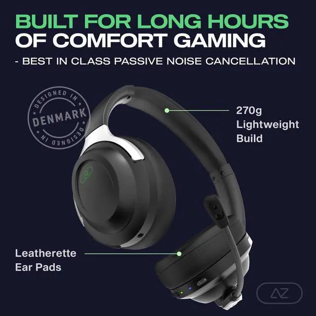 Alt view image 4 of 7 - ACEZONE A-Spire - ANC Gaming Headset - Active Noise Cancellation - Noise Cancelling Flip-to-Mute Microphone - Mobile App - Lightweight - Windows PC - PS4 - PS5 - Xbox - Switch - Android - iOS - Mac