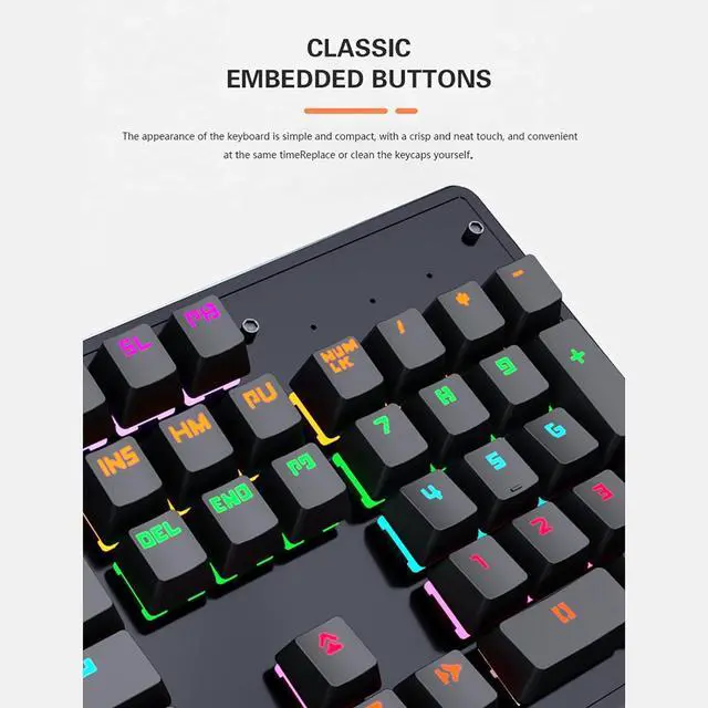 Alt view image 3 of 6 - LJFLI Gaming Keyboard Mechanical Wired E-Sports Game Green axis Office Computer Keyboard