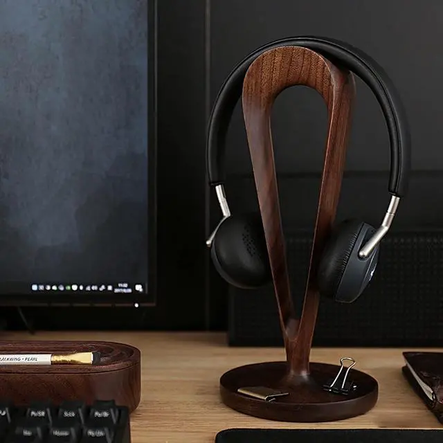 Alt view image 5 of 5 - Headphone Stand/Headset Holder Creative Headphone Stand Handmade Wood Stand for Gaming Display Headphone Rack Hanger Display Stand Desktop Headset Stand PC Gaming Headset Stand (Color : 1)