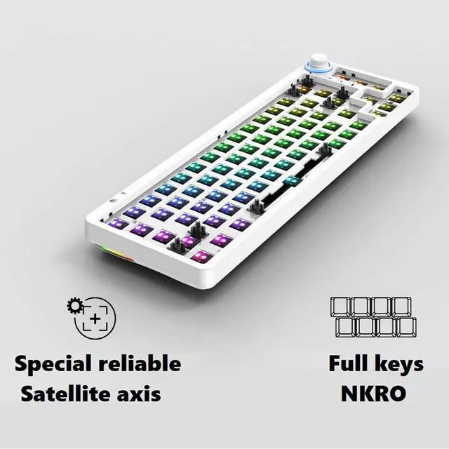 Alt view image 3 of 7 - LK67/KF068 Hot Swappable Gaming Mechanical Keyboard Kits Cord Gasket Structure Customized Keyboard Kits
